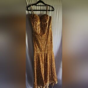 Elegant Gold Sequin Dress